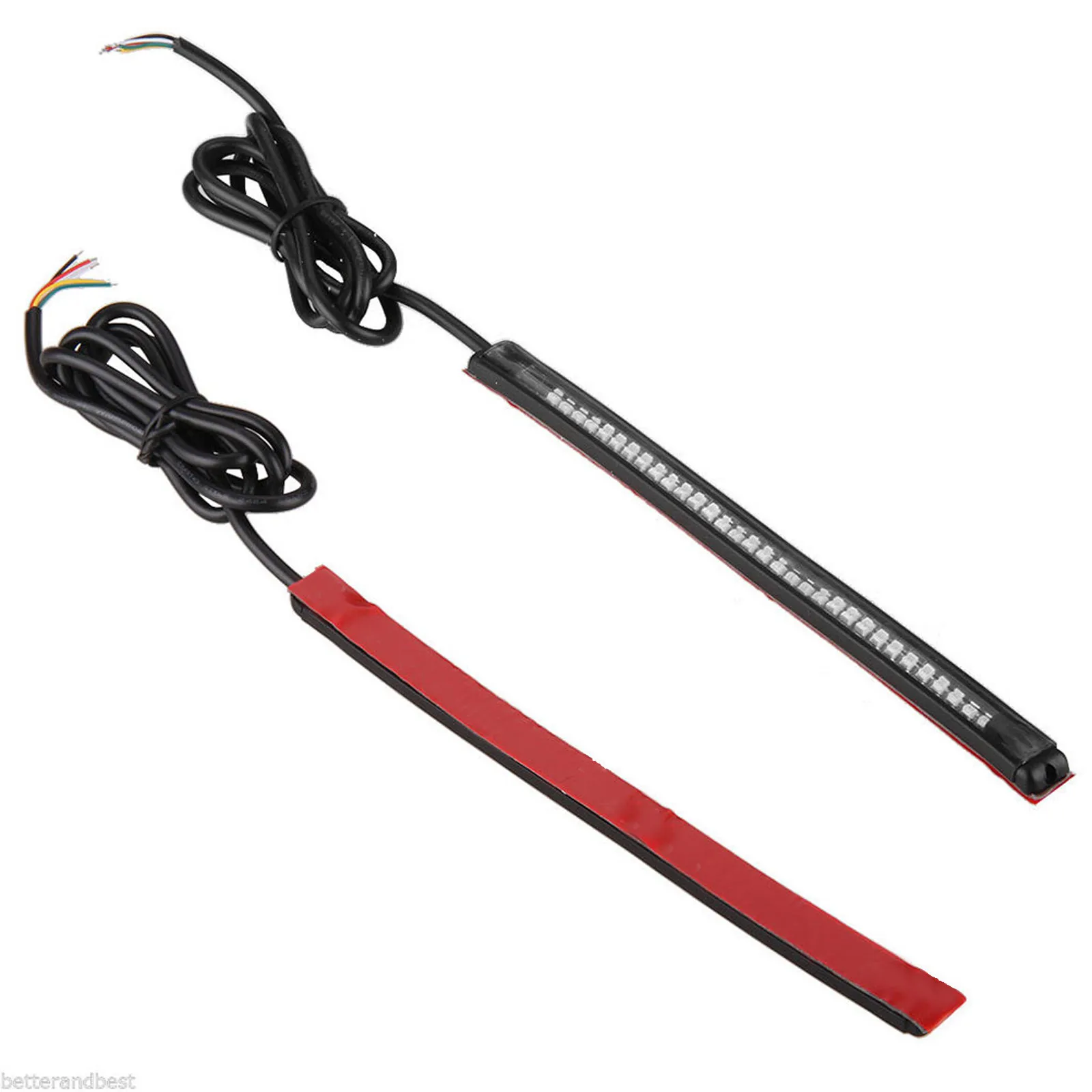 Red Waterproof 32Smd 3528 12V Universal Flexible LED Brake Turn Signal Running Tail Light Strip for Motorcycle Atv Scooter