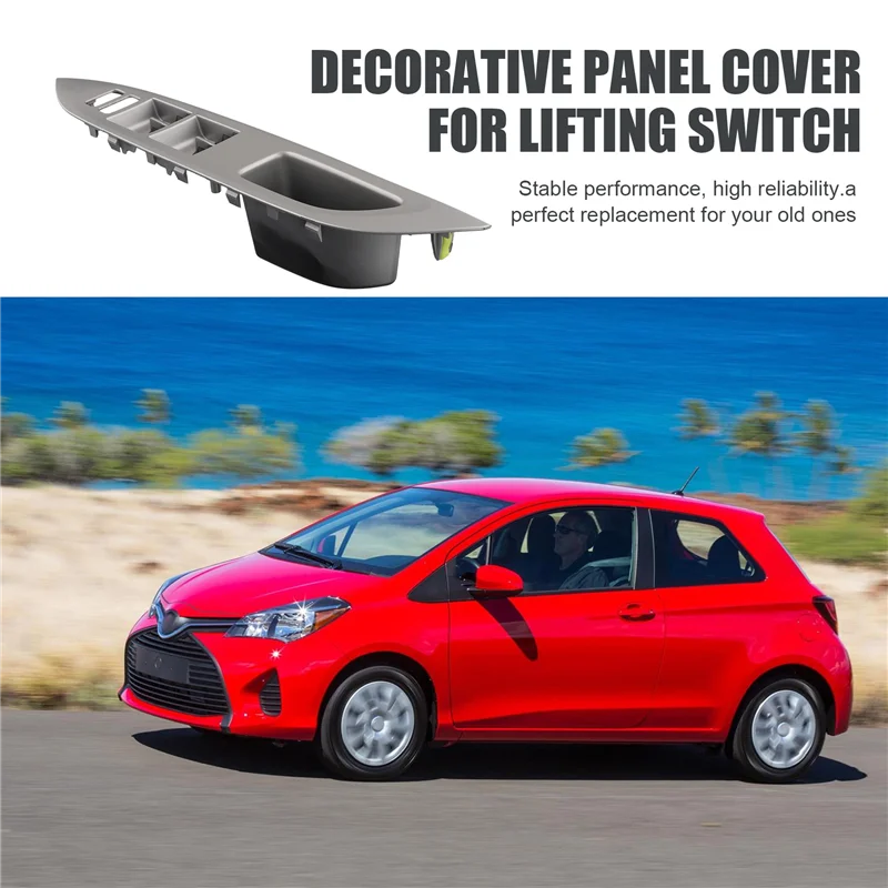 ABTD-ด้านหน้าซ้ายกระจกหน้าต่างLiftสวิทช์TrimแผงสําหรับToyota Yaris 2008-2016 ประตูด้านข้างหน้าต่างล็อคBezel LHD