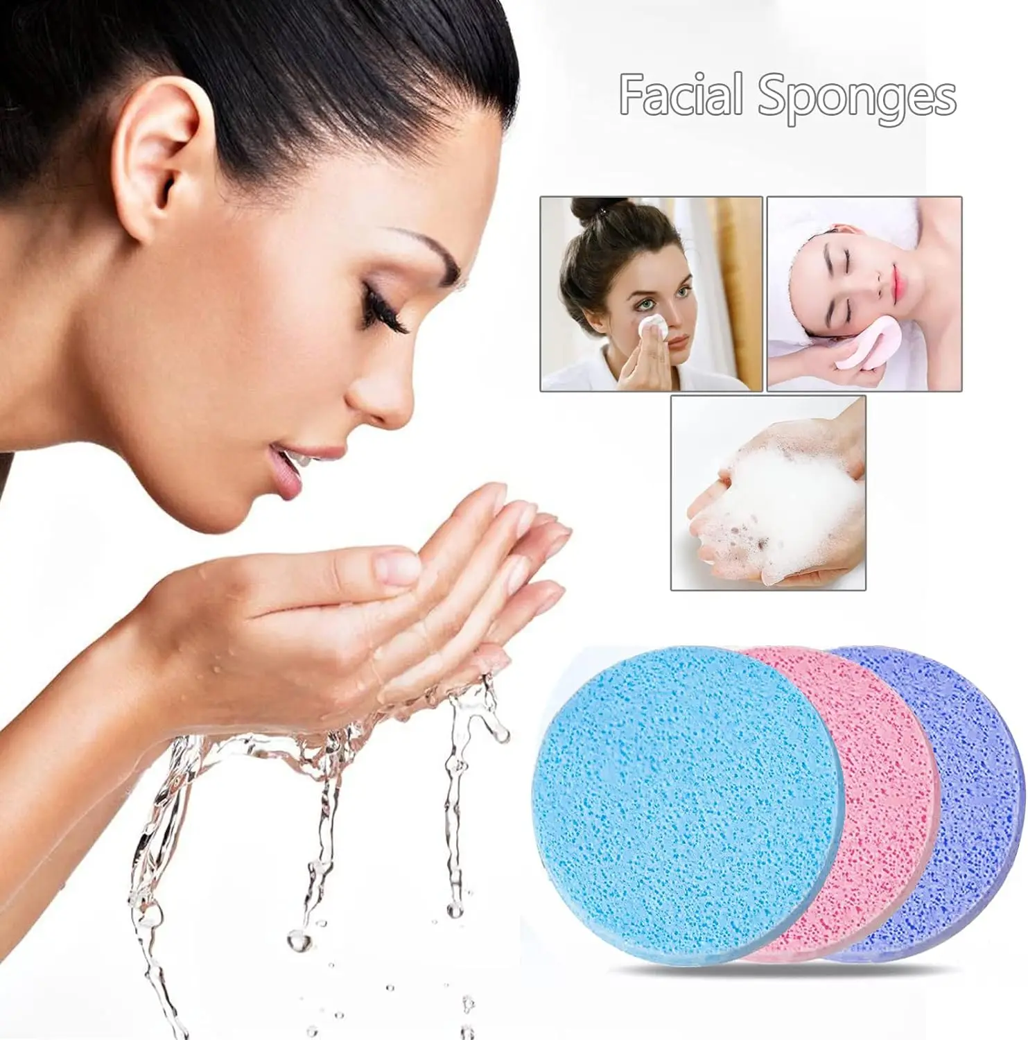 10/50/100pc 圧縮洗顔パッドポータブルフェイシャルスポンジメイク落とし使い捨てパウダーパフ旅行出張