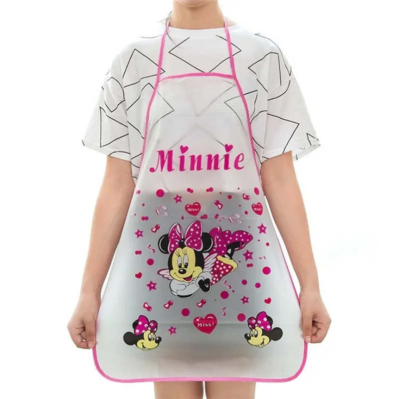 Hello Kitty Apron Kitchen Wipeable Waterproof Oil-Proof Cartoon Cute Transparent Women Mother Cooking Bib Men Baking New Aprons