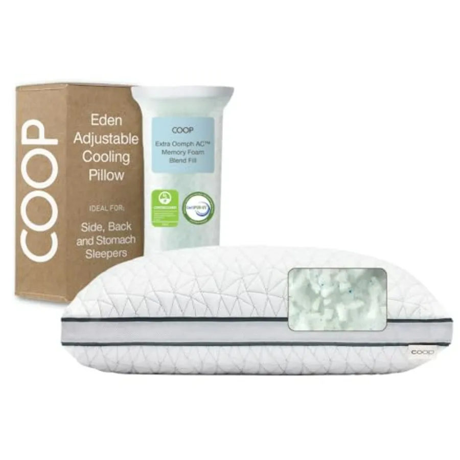 

Bed Pillow Size for Sleeping on Back, Stomach and Side Sleeper- Medium Soft Memory Foam Cooling Gel - CertiPUR-US/GREENGUARD Go