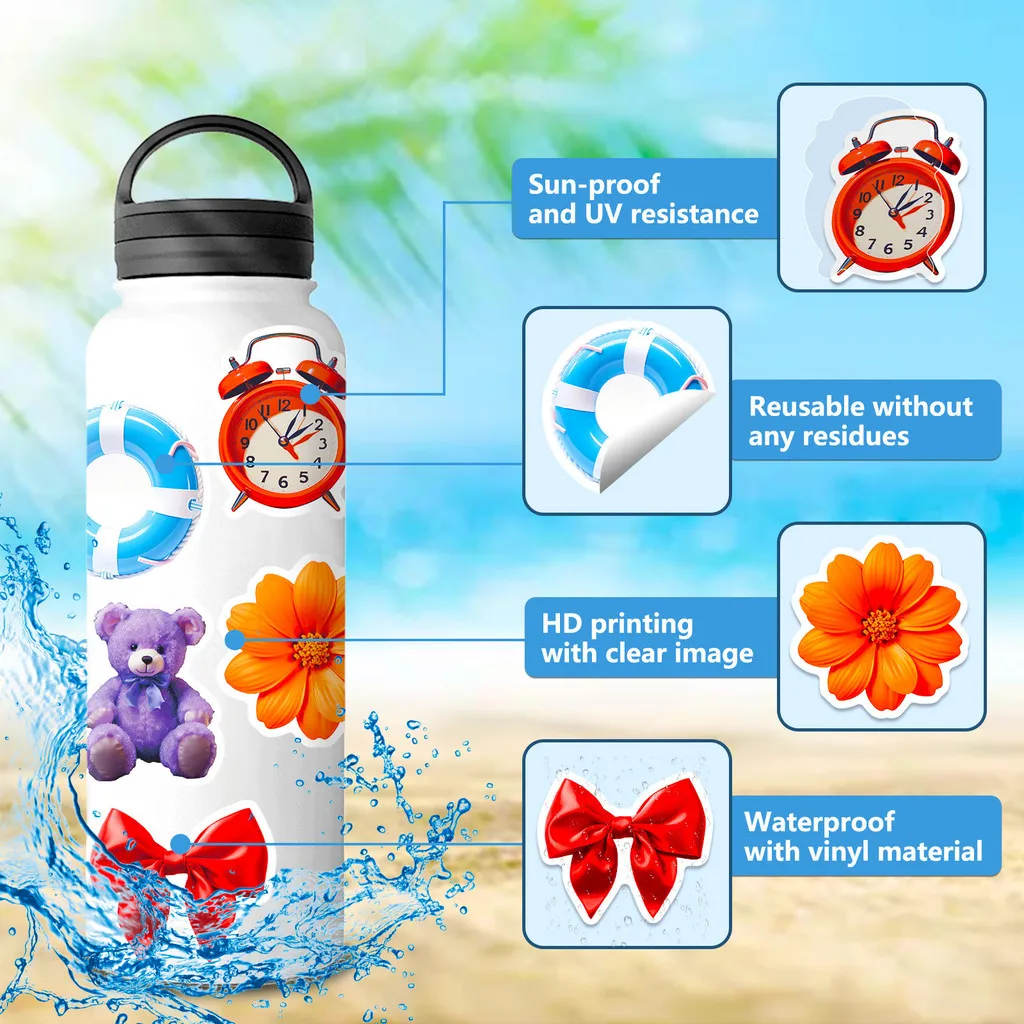 50 قطعة من ملصقات الدوبامين بألوان قوس قزح - شارات بناتي لطيفة على طراز Y2K لمتجر ملصقات الأمتعة BulingBulingStickers #6