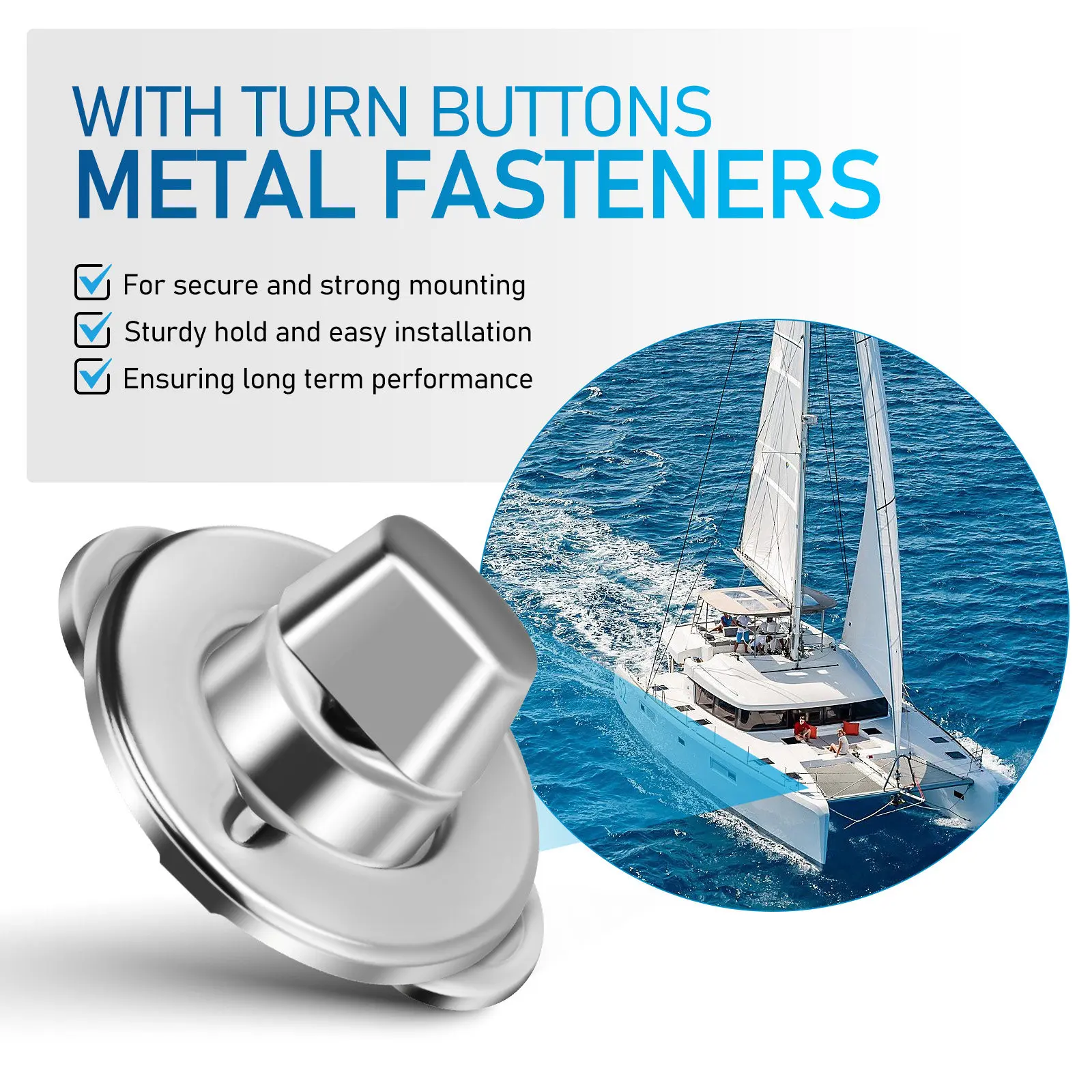 20Sets Marine Fastener Turn Buttons Galvanized Iron Tarp Grommet Fasteners Mounting Screws for Canvas Boats Rv Caravans Outdoor