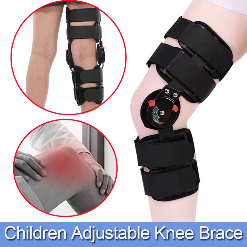 

Children Adjustable Hinged Knee Brace-Lower Limb Patellar Fracture Brace-Fracture Ligament Strain Orthosis-Leg Recovery Brace