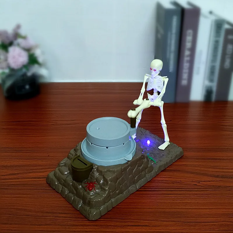 Creative Skull With Light Music Coin Bank Novelty Funny Money Can Make The Ghost Mill Halloween Desktop Ornament Coin Bank