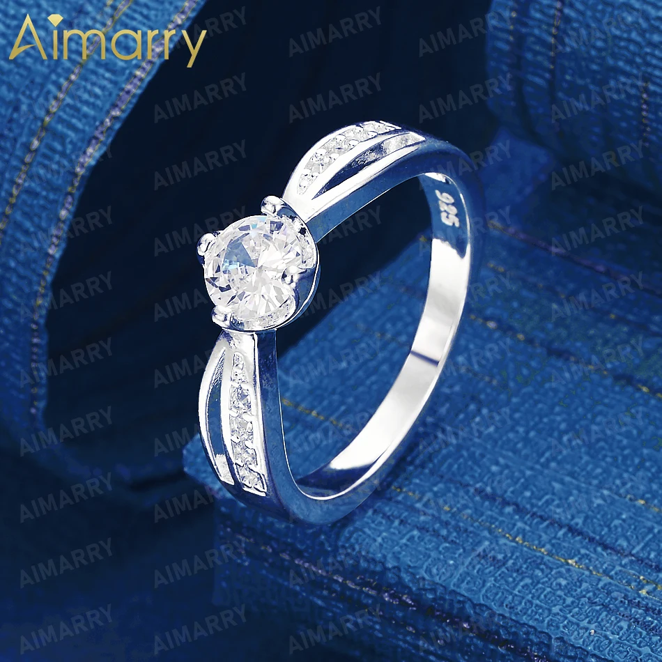 925 Sterling Silver 7-10# Classic Four Claw AAA Zircon Ring for Women's Parties and Banquets High-quality and Fashion Jewelry