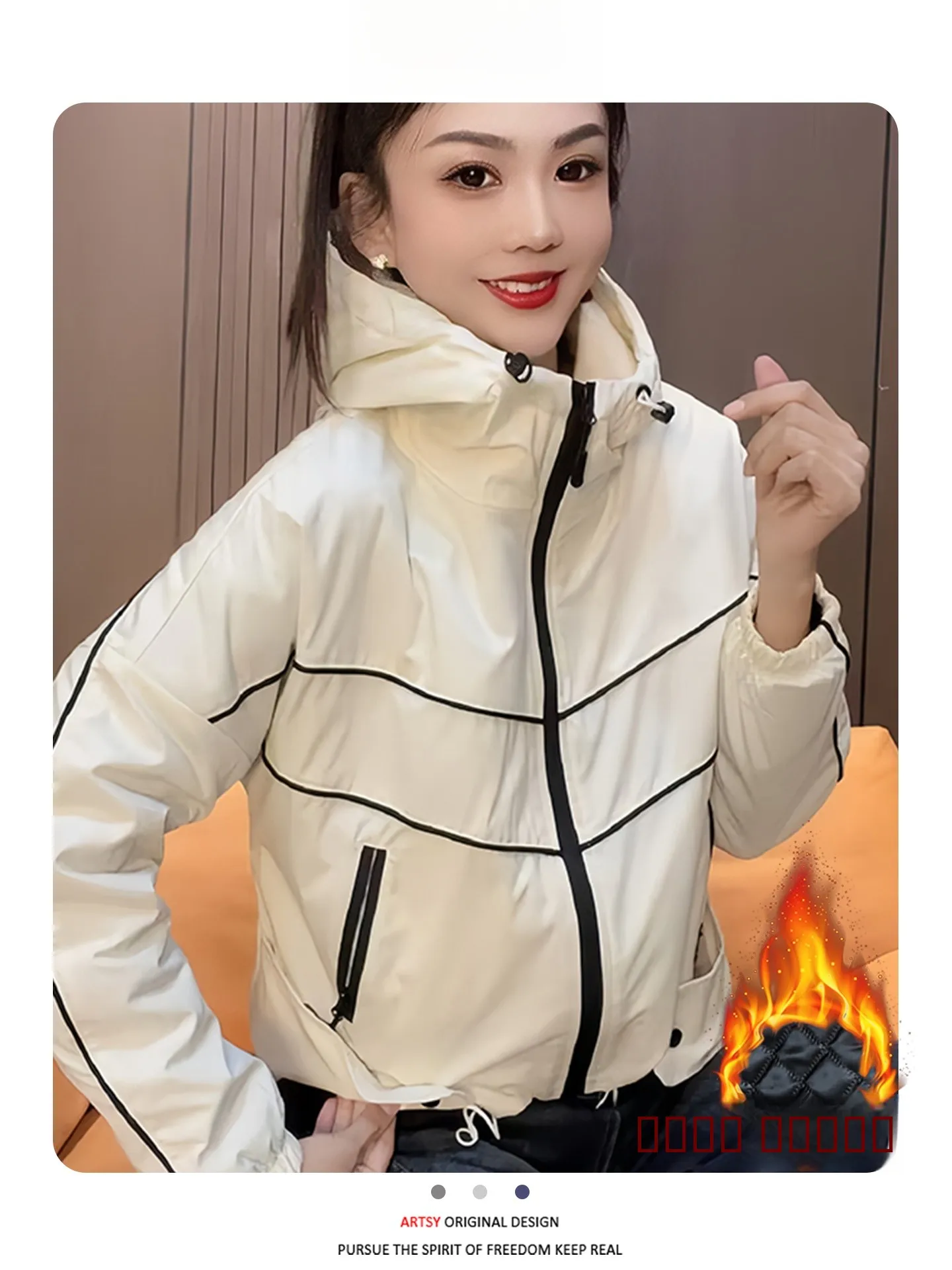 

Модная повседневная женская зимняя куртка с капюшоном, новая, на флисовой подкладке, утепленная, с защитой от старения, верхняя одежда