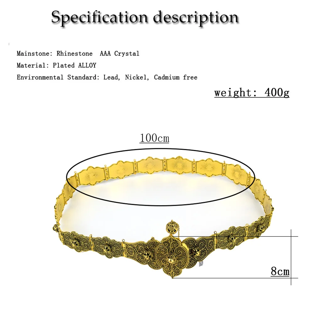 Neovisson Elegent Zilver Kleur Kaukasus Verstelbare Lengte Riem Bruid Jurk Buik Keten Arabische Body Sieraden Crystal Riem Gift