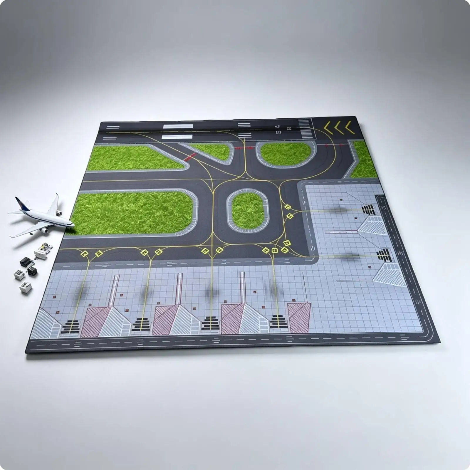 Large Airport Taxiway Mouse Pad Rubber Mat with Terminal Markings for Creative Aviation Enthusiast Display