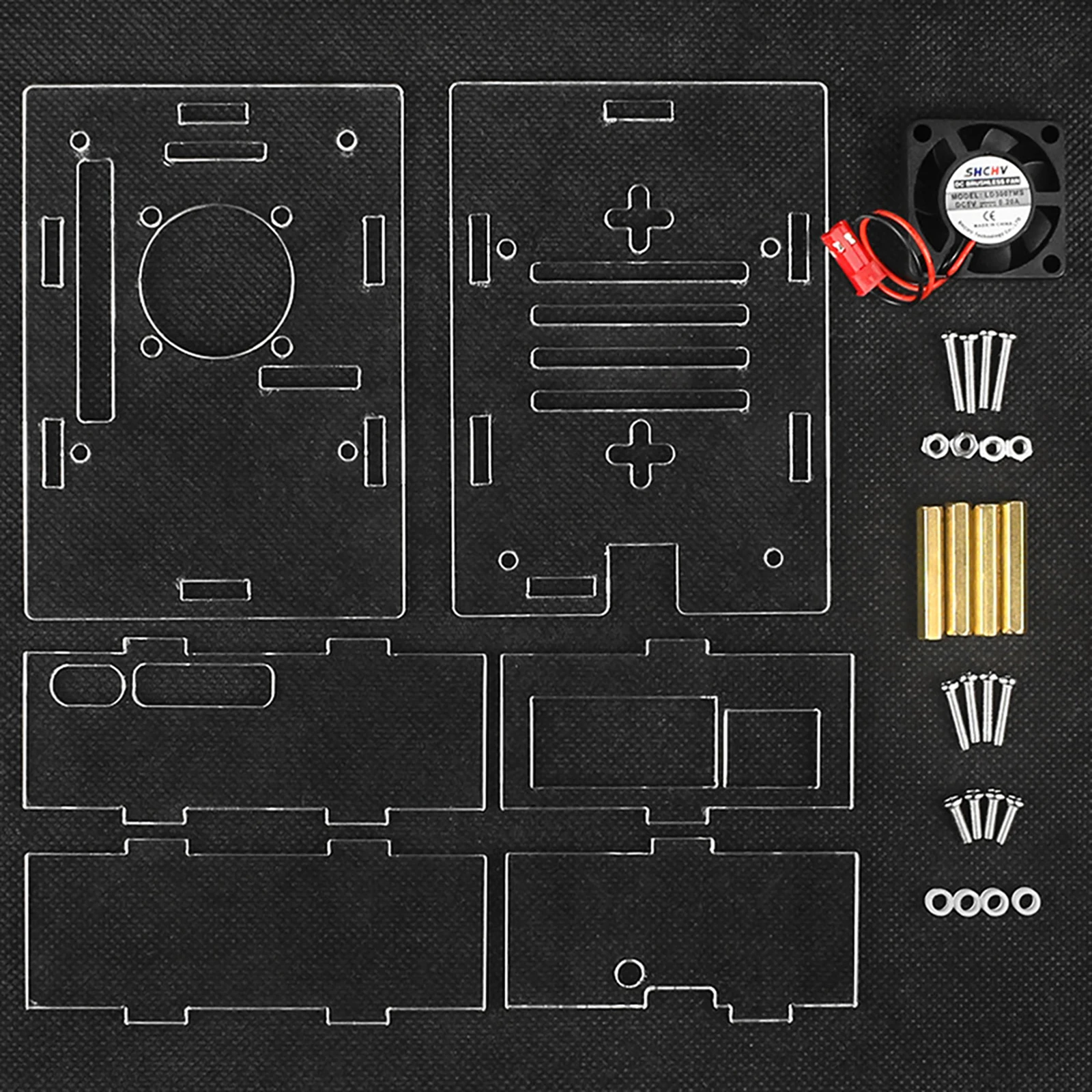 Acrylic Case For Raspberry Pi 5 Transparent Box Cover Clear Shell With Cooling Fan Heatsink For Raspberry Pi 5 Accessories