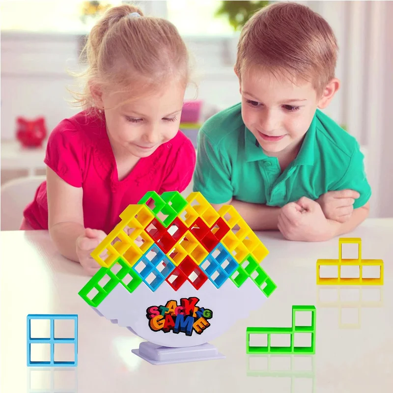 2025 novo bloco de construção tijolo brinquedos equilíbrio empilhados tetra torre jogo balanço alta russo blocos de construção pilha crianças brinquedos de mesa