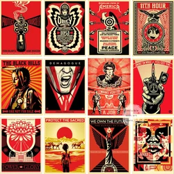 Vintage Abstract Shepard Fairey Street Art Posters Canvas Painting Wall Prints Picture for Living Room Modern Home Decor Cuadros