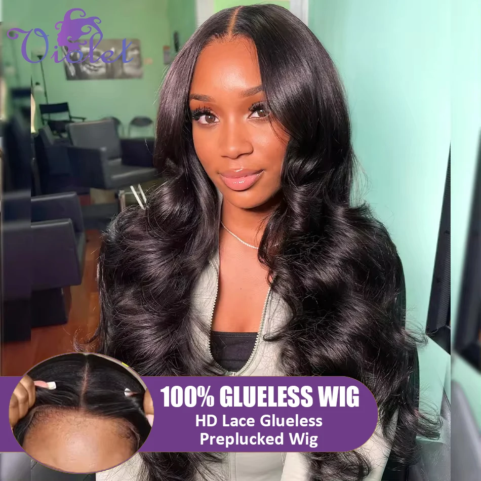 Brazilian Glueless Wigs Body Wave Human Hair 13x4 HD Lace Frontal Wigs Human Hair Glueless Wigs For Beginners 180% Glueless Wigs