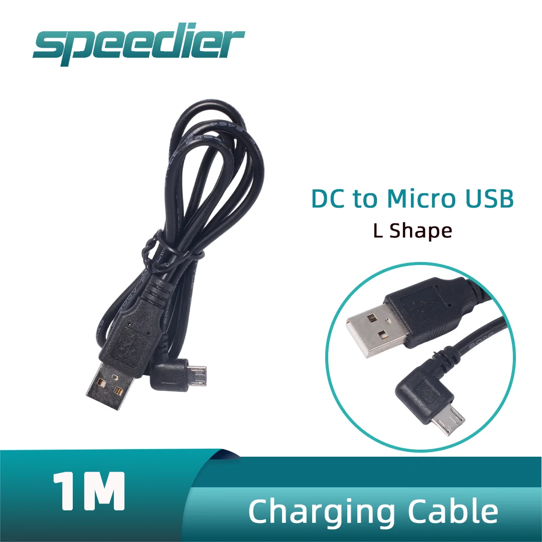 

1M Black DC Power Plug USB Convert To Micro USB L Shape Black Left Angle Elbow Jack with Cord Connector Charging Cable 100cm 3FT