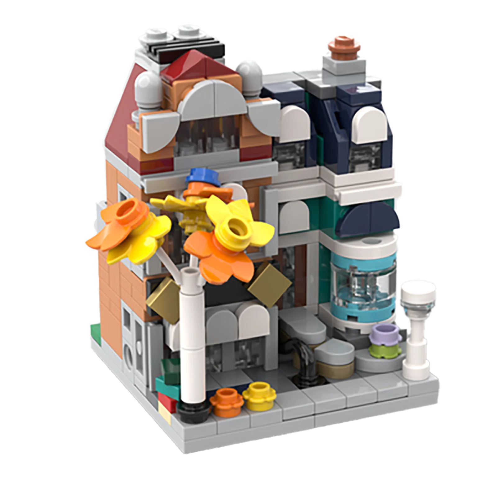 Moc Street View Model Building Bricks The Full Set of 20 Buildings Technology Modular Blocks Gift Christmas Toy DIY Set Assembly