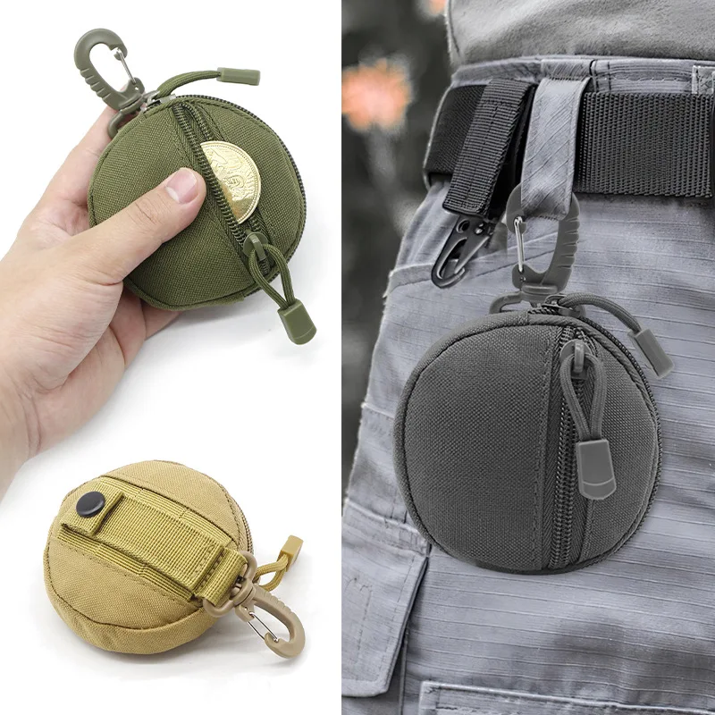 

Mini EDC Tool Pouch Keychain Zipper Holder Earphone Key Wallet Coin Purses Utility Outdoor Hiking Hunting Accessories Waist Bag
