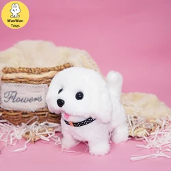 Muñeco eléctrico de peluche para cachorro, juguete electrónico de simulación para perro que camina, llama y camina, regalo de Halloween y Navidad