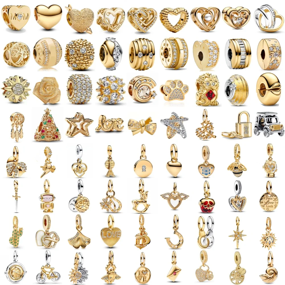2025 Hot selling S925 Silver Gold Series Envelope, Cactus, Bee Pendant Suitable for Original Bracelet DIY Women's Jewelry