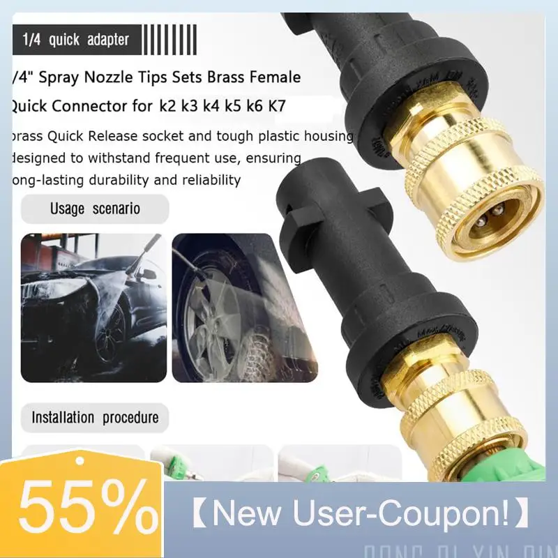 

A81M New- High Pressure Washer Adapter 1/4" Quick Connect Adapter High Pressure Wash Tool Nozzles