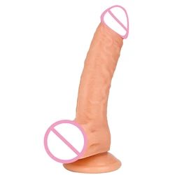 Realistic Dildo 7 Inch Dildo With Suction Cup Flexible Curved Shaft And Balls Dildos For Women Vaginal G-spot And Anal Play