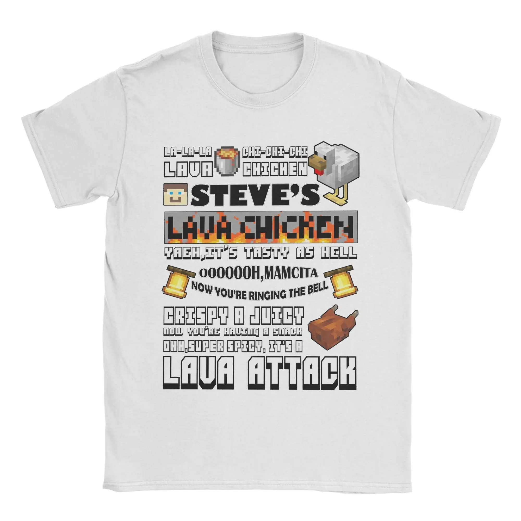

Мужская и женская футболка с принтом Steves Lava Chicken Meme 2025, забавная футболка из фильма, футболки из 100% хлопка, одежда