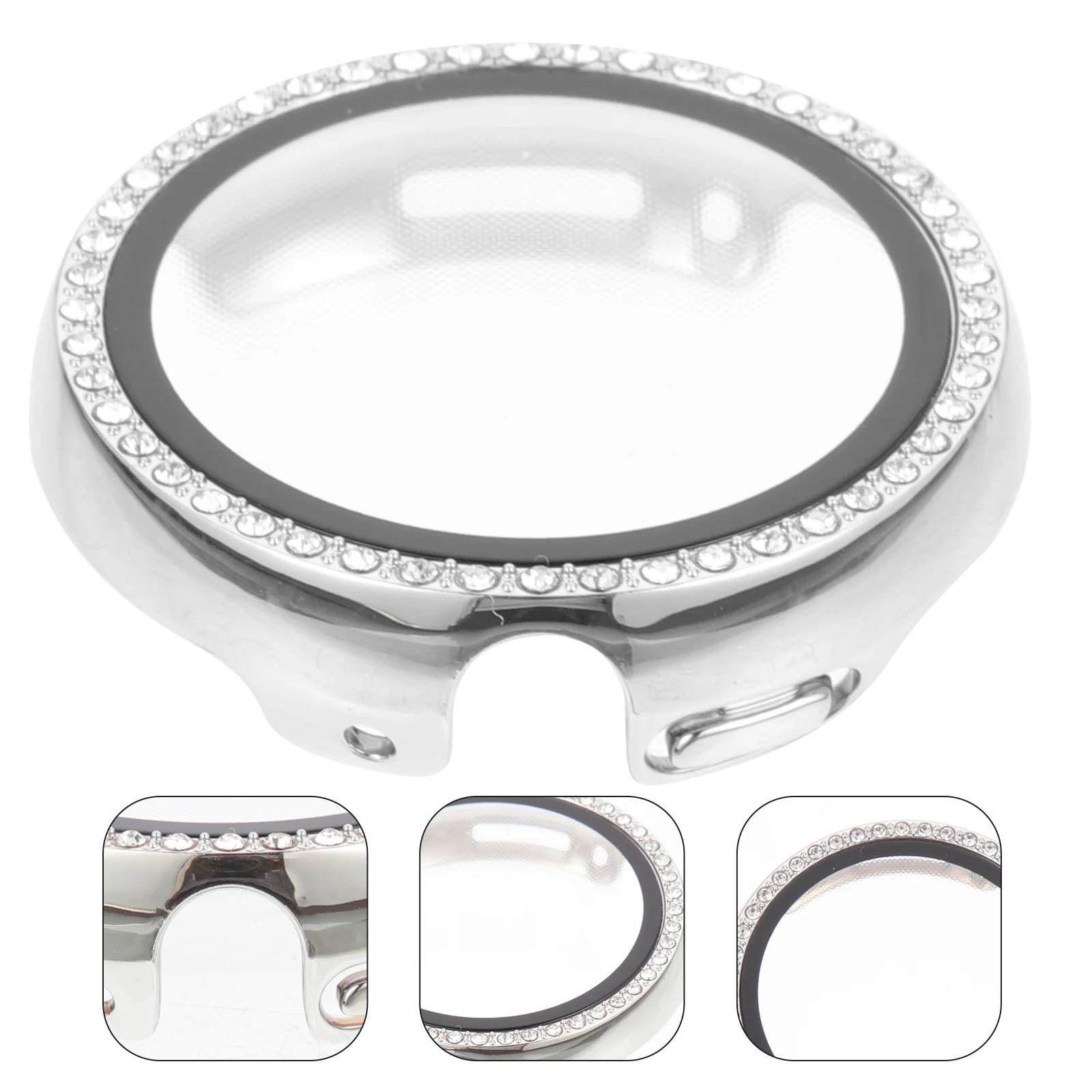 

Watch Case Pixel Bezel Wristwatch Cover Smartwatch Screen Hard Silver Compatible with