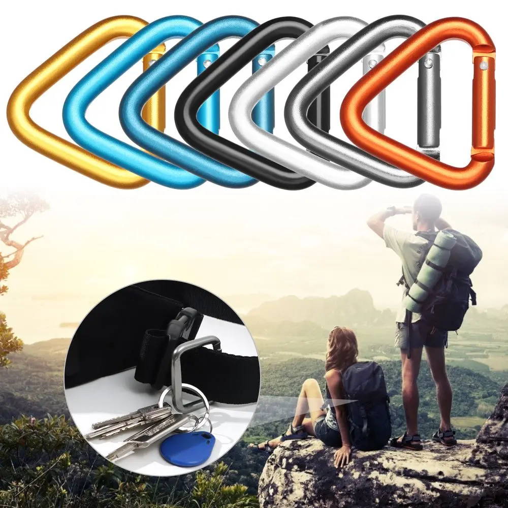 New Multicolor Aluminium Equipment Climbing Button Alloy Carabiner Buckle Keychain Camping Hiking Hook