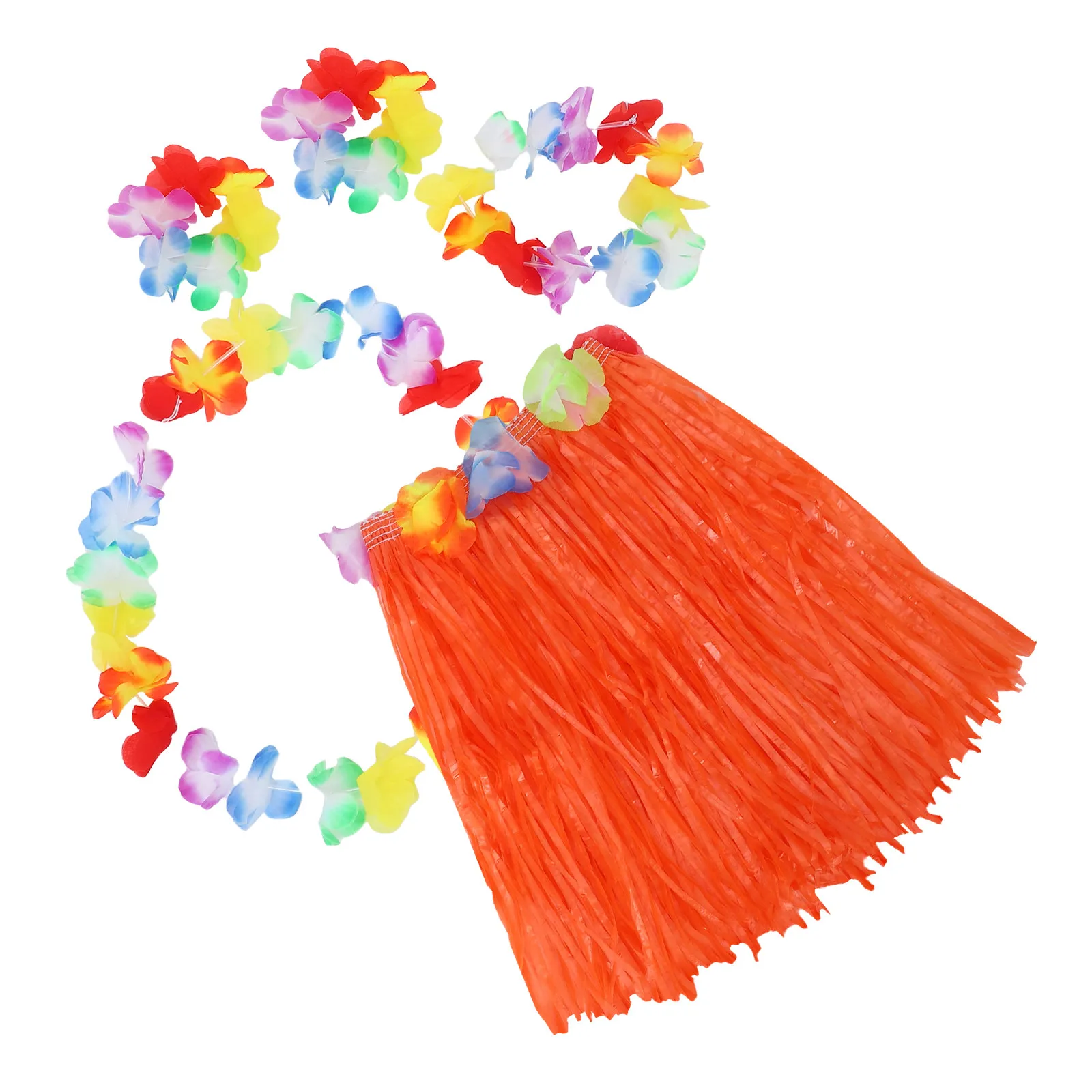 conjunto-de-saia-hula-havaiana-com-tiara-de-flores-laranja-pulseiras-e-guirlanda-acessorios-para-festa-luau-havaiana