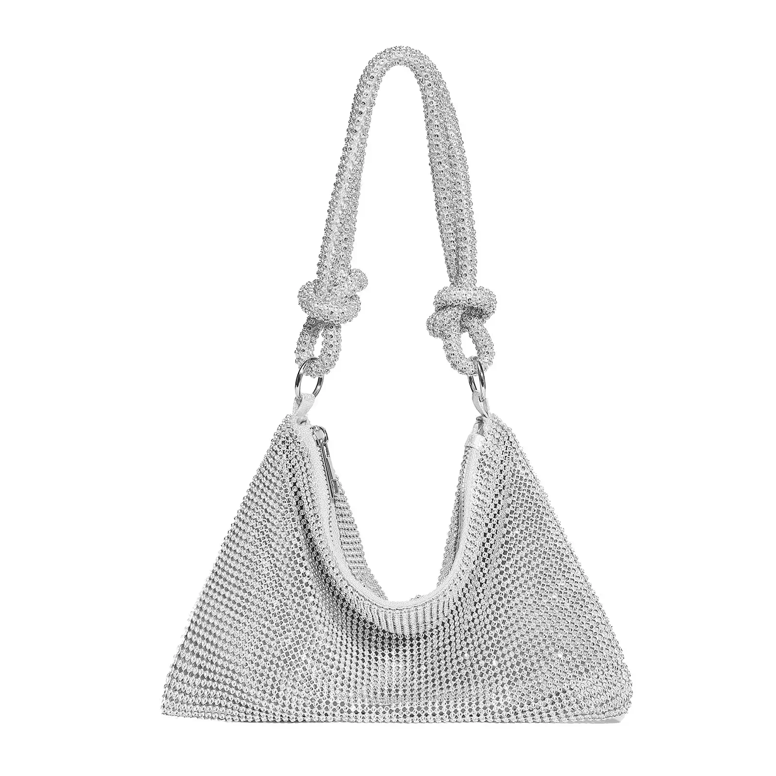 Bolso de hombro con diamantes de imitación para mujer, bolsa brillante para fiesta, bolso de banquete de diseñador de lujo, bolso de hombro para axila, artículo superventas