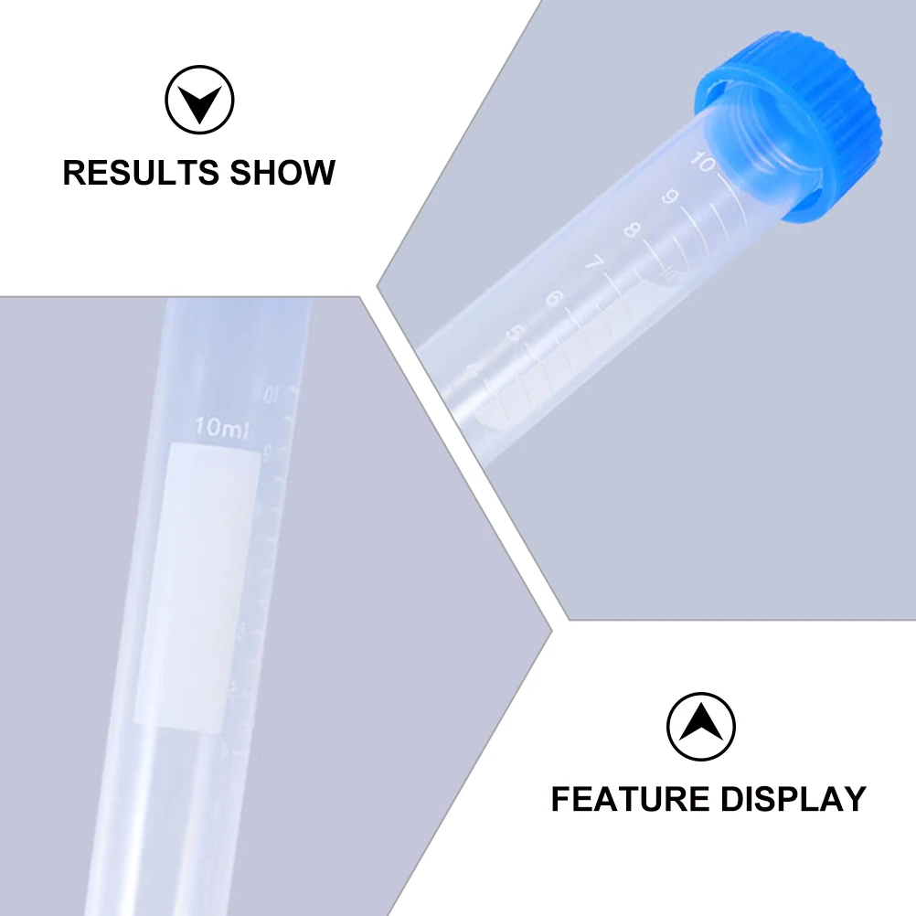 

50pcs 10ml Tubes Laboratory Plastic Transparent Measuring Scale Leak Resistant Sealing Cover Test Tube Experiment