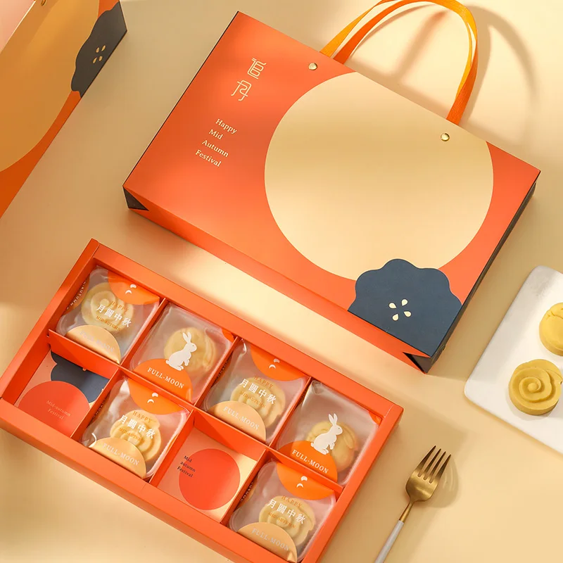 5 unids/set caja de pastel de luna caja de regalo para Festival de mediados de otoño bolsas de embalaje hechas a mano caja de regalo de galletas de pastel de luna accesorios regalos de vacaciones
