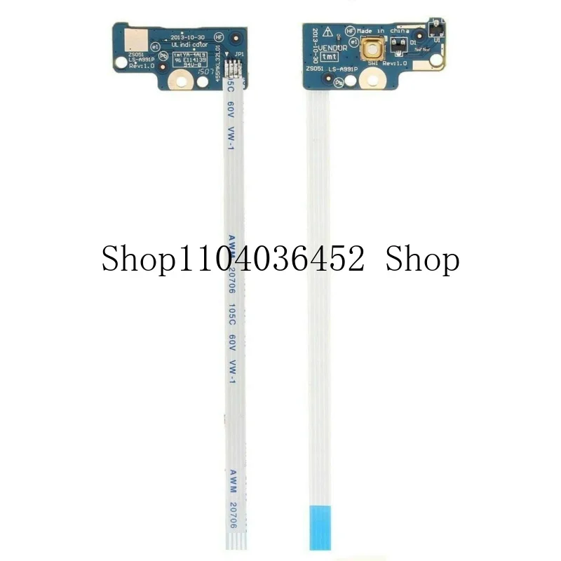 For HP 15-R 15-G 250 G3 Power Button Board With Cable ZS051 LS-A991P 749650-001