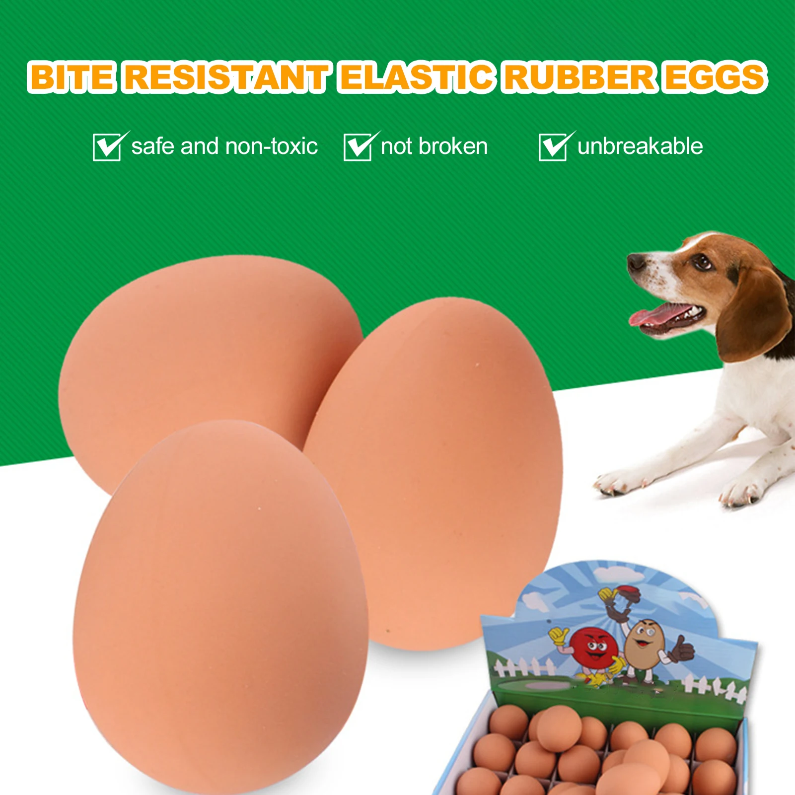 Dog Toy Egg Ball Egg Dog Toy For Biting Set Of 3 Eggs Dog Toys For Puppies & Small Dogs Bouncy Rubber Puppy Teething Chew Egg