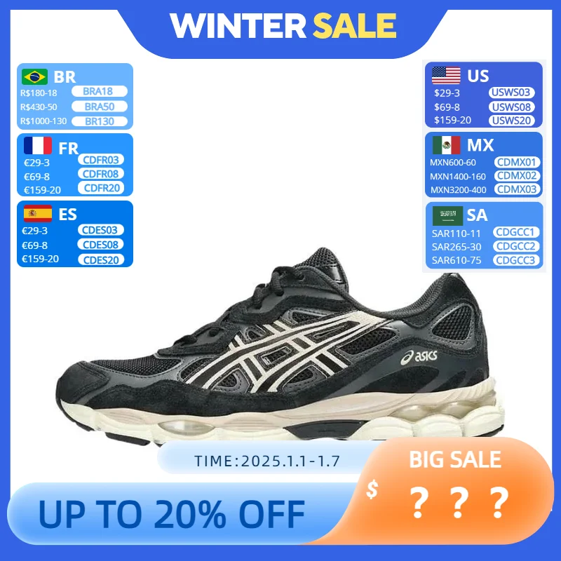 Asics Gel-NYC Original Vintage Men's and Women's Running Shoes Sneakers Breathable Sneakers Balance