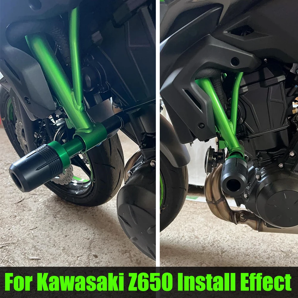 For Kawasaki Ninja 650 KRT Ninja650 2017-2023 Z650 RS 2024 Motorcycle Frame Sliders Crash Pad Falling Protection Exhaust Slider