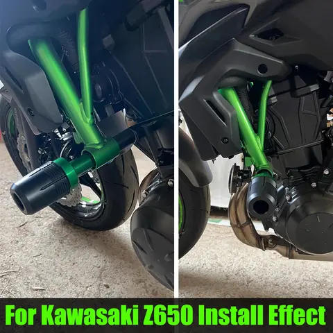 För Kawasaki Ninja 650 KRT Ninja650 2017-2024 Z650 RS 2025 Motorcykel Ramgliders Kraschskydd Fallskydd Avgasglider 8 best sales yamaha yzf r25 reglage - №2
