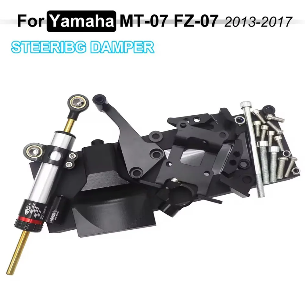 Kit de Amortiguador para YAMAHA MT-07 FZ-07 MT07 FZ07, Juego Completo de Soporte de Montaje para Amortiguador de Dirección, 2014 2015 2016 2017 2018 2019 2020