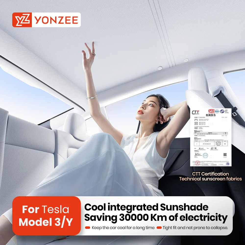 YZ parasole per Tesla Model 3 Y Highland 2021-2024 parasole integrato per tetto protezione solare isolamento deflettore anteriore posteriore lucernario