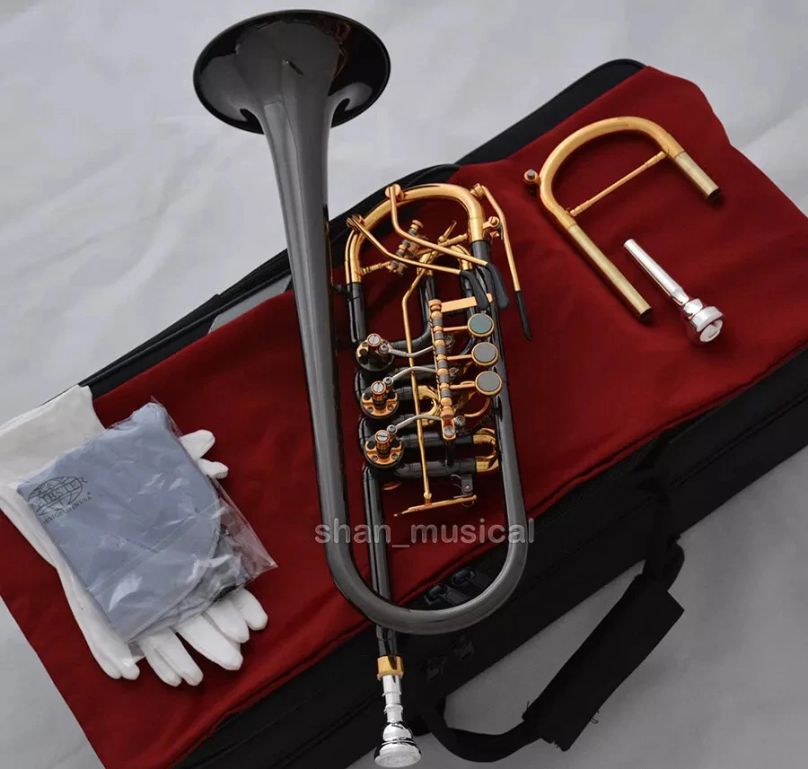 

Новая роторная труба C-типа 2026 года, на заказ, с черным никелированием, сопрано-клапан, 2 изогнутых трубки, 70