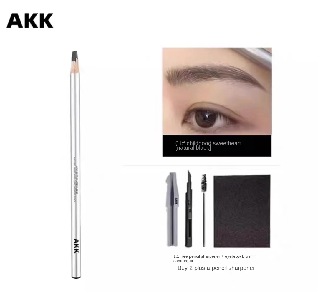 AKK Eyebrow Pen Professional Embroiderer Wild Eyebrow Pen Natural Anti Sweating Long Lasting Non Fading Non Smudging Eyebrow Pen