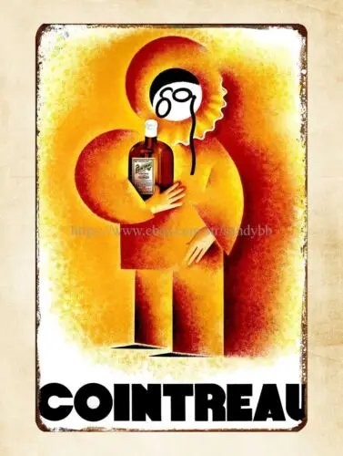 Placa de metal decorativa para parede de casa, com tema de licor Cointreau, para pub ou bar.