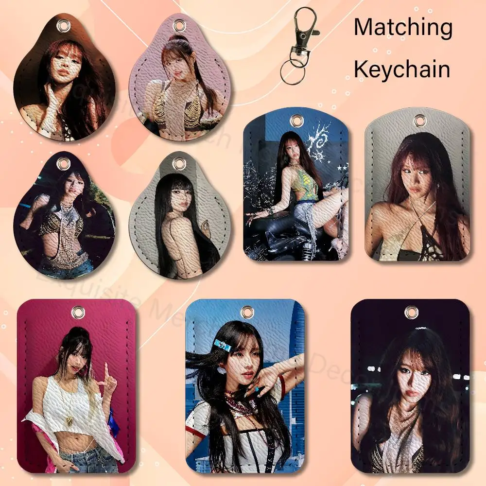 Singer N-Natty Sweat PU Leather Card Holder Keychain Key Ring Door Lock Access Card Air Tag Case Keychain Card
