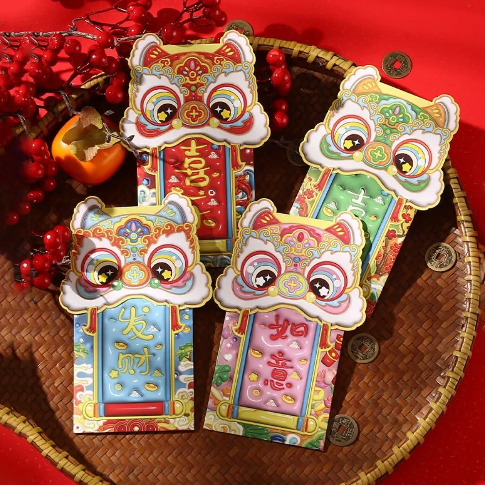 

4pcs/set Cartoon Red Envelopes Chinese Style Zodiac Snake Snake Year Red Packets Besh Wishes Blessing Hongbao Lucky Money Bag