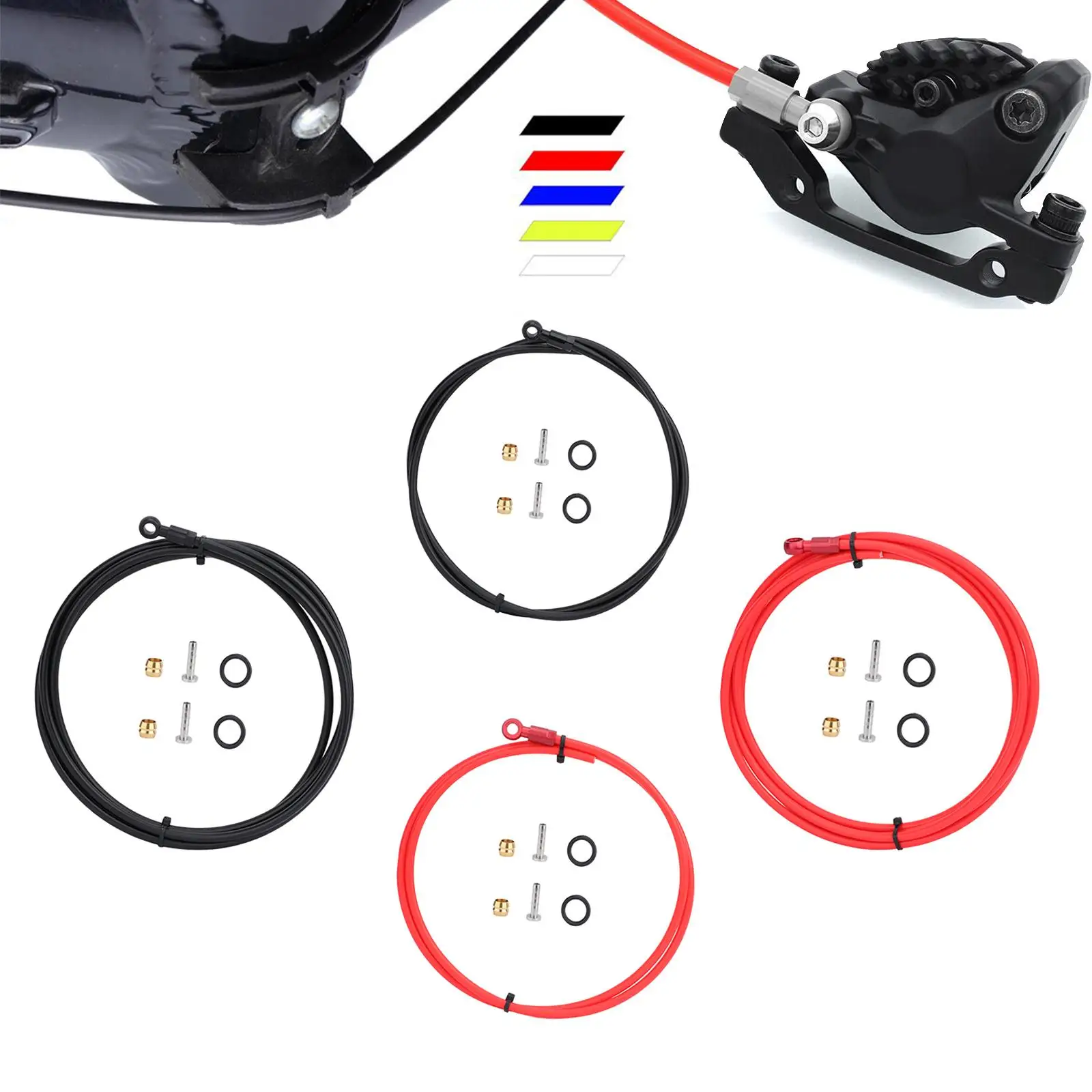 

1 шт. комплект гидравлических шлангов дискового тормоза с тормозной оливкой и комплектом соединительных вставок, прочные материалы