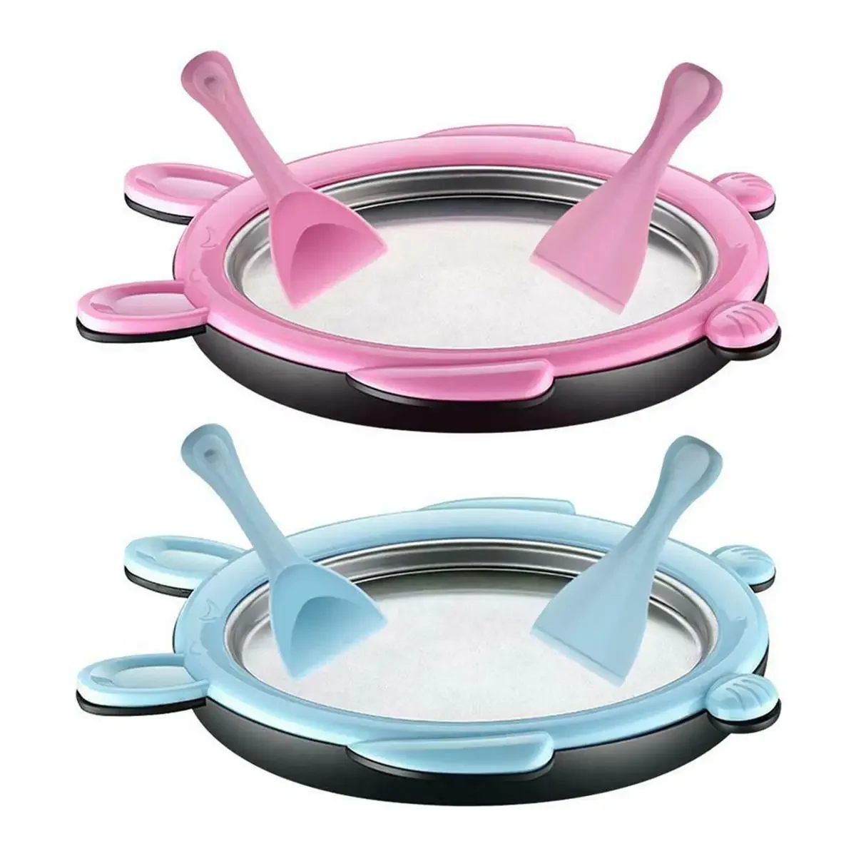 

Mini Cartoon Fried Ice Cream Yogurt Making Machine Fruit Roll Maker Pan Summer Cool Ice Make Ice For Kids Pink Blue