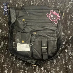 Subculture punk Goth Spice Girl borsa da donna Harajuku Y2K borsa a tracolla per donna di grande capacità con una spalla