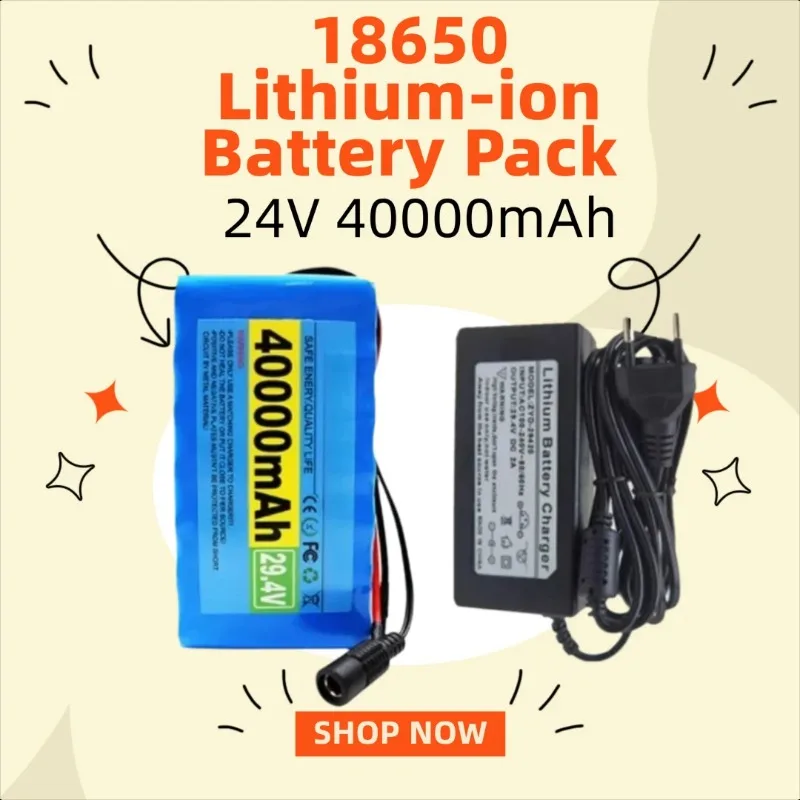 

7S3P Electric Bicycle and Scooter Battery 24V 40000mAh 18650 Lithium-ion Battery Pack