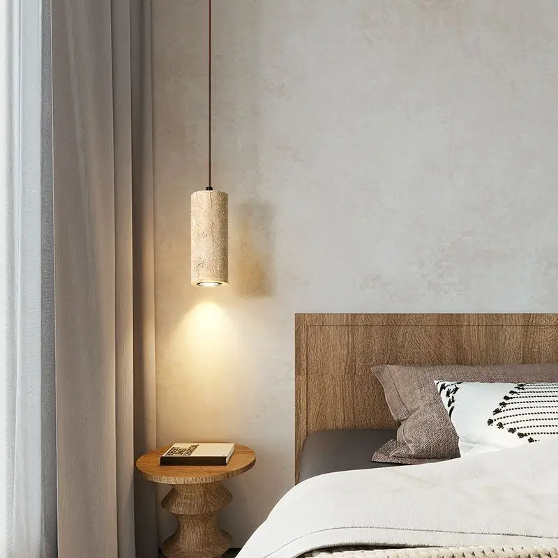Yellow Travertine Pendant Lamps bedroom chandeliers bedside pendant lights retro living room bar counter hanging lamps lighting
