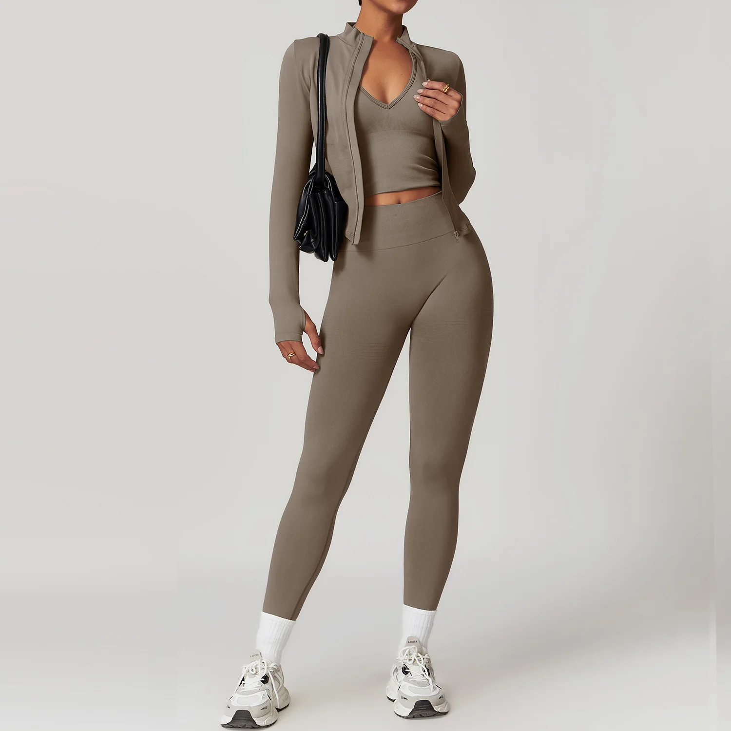Seamless Yoga Suit 2PCS Sports Outfits Gym Set Women Tracksuit Running Workout Clothes Long Sleeve Athletic Wear Yoga Clothing