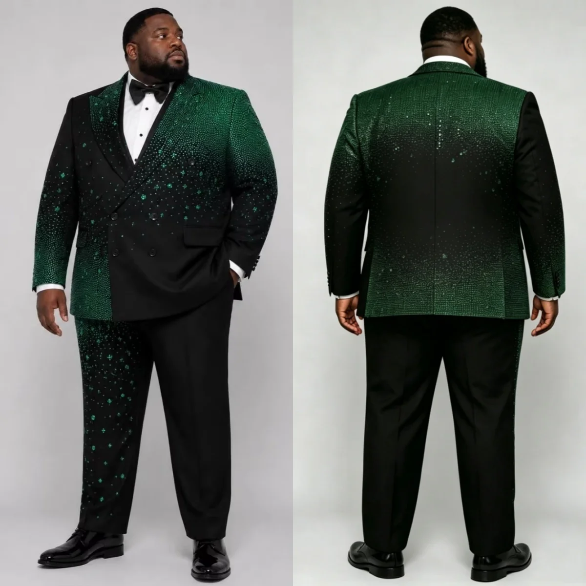 Plus Size Wedding Tuxedos Fashion 2 Piece Set Jacket Pants Men Suit Modern Double Breasted Evening Business Blazer Customized